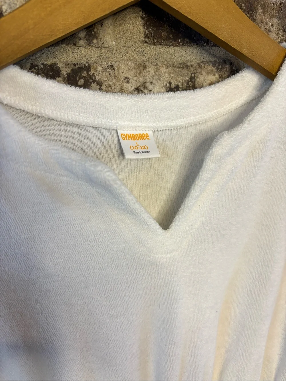 Gymboree White Terry Tunic with Pink Pom Trim L 10/12